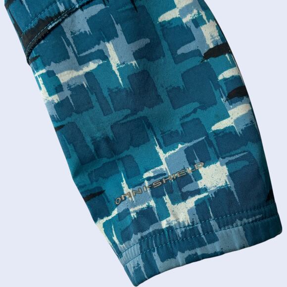 Columbia M Titanium Jacket Turquoise Digital Camo Hooded Athletic Outdoor - Picture 7 of 8